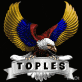 a picture of an eagle with the word toples below it