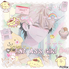 a picture of a boy with the words fine ass girl written on it
