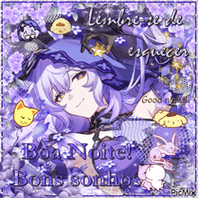a picture of a girl with the words boa noite bons sonhos