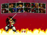 a video game with a character holding a sword and the number 10
