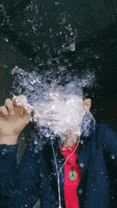 a man smoking a cigarette with a lightning bolt above his head