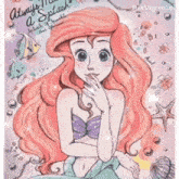a cartoon drawing of a mermaid with the words always a splash written on the bottom