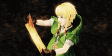 a video game character is holding a piece of paper in his hand