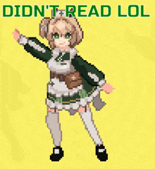 a pixel art of a girl with the words did n't read lol on the bottom