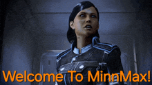 a video game character holding a toothbrush with the words welcome to minnmax below her