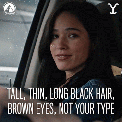 Tall Thin Long Black Hair Not Your Type Monica Dutton GIF - Tall Thin Long Black  Hair Not Your Type Monica Dutton Yellowstone - Discover & Share GIFs