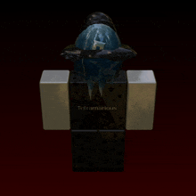 a statue of a person with the name tetramarious on their shirt