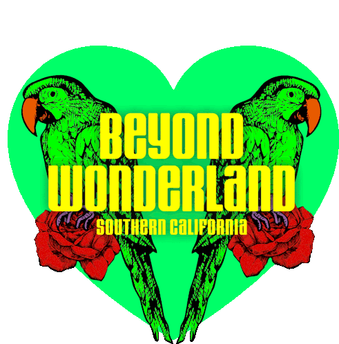 Beyond Wonderland Parrot Sticker - Beyond Wonderland Parrot Love Stickers