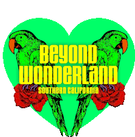 Beyond Wonderland Parrot Sticker - Beyond Wonderland Parrot Love Stickers