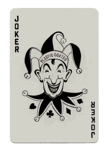 joker blinking smile plastic coaded card