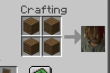 a screenshot of a crafting menu in minecraft with a picture of a man