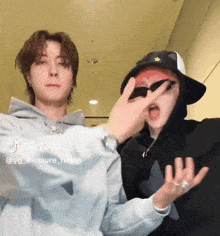 two people are posing for a picture and one has a tiktok watermark