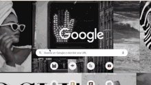 a screen shot of a google search page with a woman wearing sunglasses