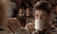 Jim Carrey Jim Drinking Coffee GIF - Jim Carrey Jim Drinking Coffee Yum GIFs