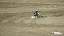riding dirt rider stunt full speed in the air