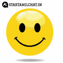 a yellow smiley face with the words starttamilchat.in written below it