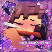 a picture of a person with a thermometer in their mouth and the words " good morning "