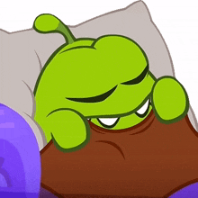 sleeping om nom cut the rope taking a nap zzz