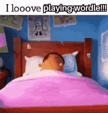 a man is laying in a bed with a cat .