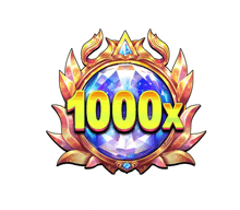 a colorful emblem that says 1000x in yellow letters