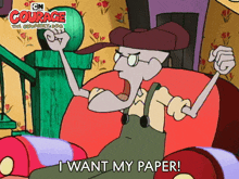 I Want My Paper Eustace Bagge GIF - I Want My Paper Eustace Bagge Courage The Cowardly Dog GIFs