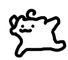 a black and white drawing of a cat with a mustache and a smile .