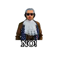 a man wearing a wig and sunglasses says " you don 't get to ask me questions "