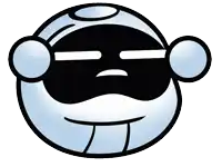a cartoon character wearing sunglasses and headphones