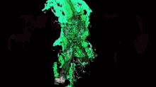 a green background with the words chainsaw man written in red