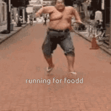 jiggle boy running for food