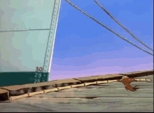 a cartoon drawing of a boat with the number 30 on the side of it