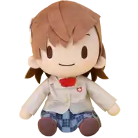 a stuffed toy of a girl with a red bow tie