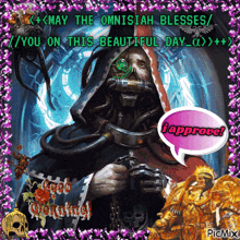 a picture of a man with a speech bubble that says i approve