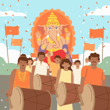 Celebrating Ganesh Chaturthi Blinkdotla In GIF