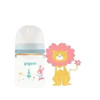 a pigeon baby bottle is next to a cartoon lion