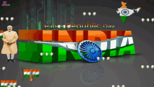 happy republic day india flag fireworks