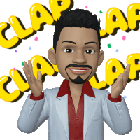a cartoon of a man with the words clap clap in the background