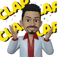 a cartoon of a man with the words clap clap in the background