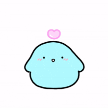 blue bird pink heart happy jumping excited