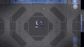 a person in a video game is surrounded by a glowing circle of light .