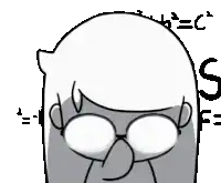a black and white drawing of a cartoon character with glasses .