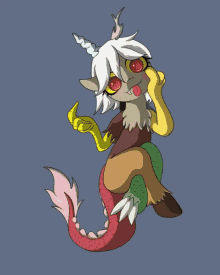 a cartoon drawing of a pony with a unicorn horn