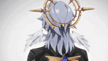 a cartoon character with wings and a halo around his head