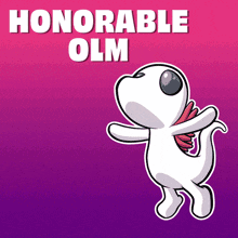 a cartoon character with wings and the words honorable olm