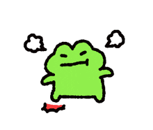 a green frog with smoke coming out of its mouth