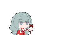 a drawing of a girl in a red dress
