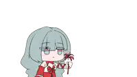 a drawing of a girl in a red dress