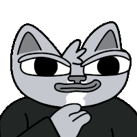 a black and white drawing of a cat with an angry look on his face