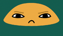 a cartoon face with a sad look on it