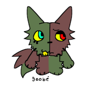 a drawing of a cat with the name boobe on the bottom left